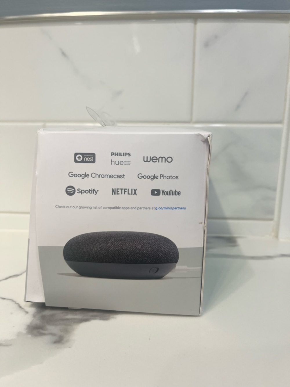 New Open BoxGoogle Home Mini Bluetooth Speaker Smart Assistant Charcoal GA00216 - Picture 2 of 10